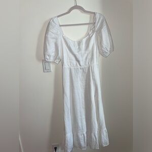 Reformation white linen dress size 4